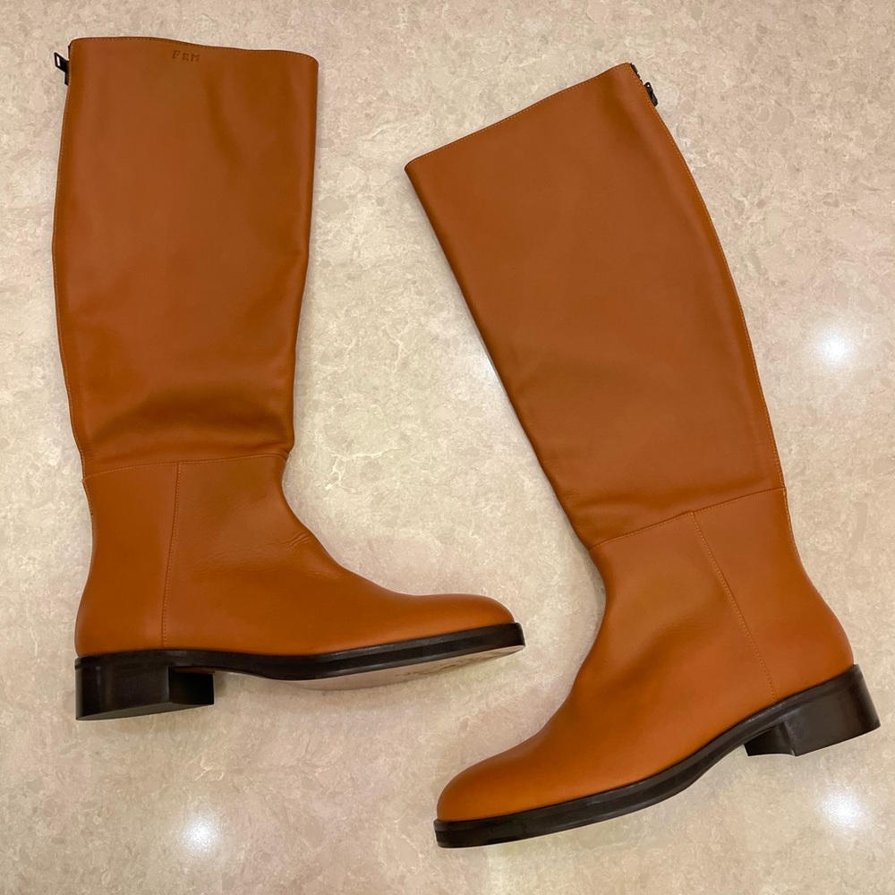 FRAME Le Ramsey Knee High Boot In Tobacco Size 39 - Picture 3 of 17